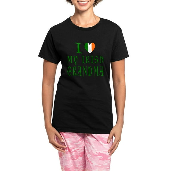 CafePress - I Love My Irish Grandma Women's Dark Pajamas - Women's Short Sleeve Print T-Shirt and Pants Dark Cotton Pajama Set