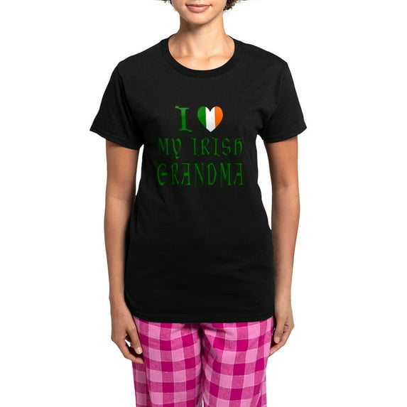 CafePress - I Love My Irish Grandma Women's Dark Pajamas - Women's Short Sleeve Print T-Shirt and Pants Dark Cotton Pajama Set