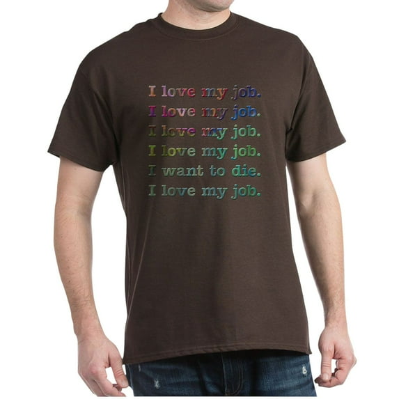 CafePress - I Love My Job Dark T Shirt - Men's Classic Graphic Cotton T-Shirt