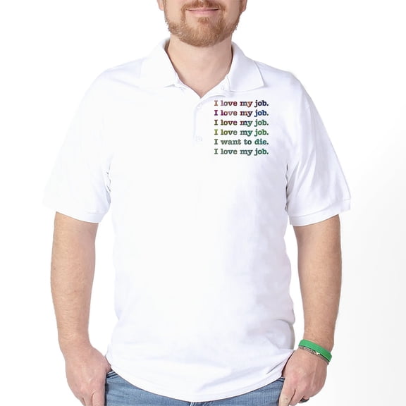 CafePress - I Love My Job Golf Shirt - Golf Shirt, Pique Knit Golf Polo