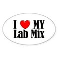 thumbnail image 1 of CafePress - I Love My Lab Mix - Sticker (Oval), 1 of 1