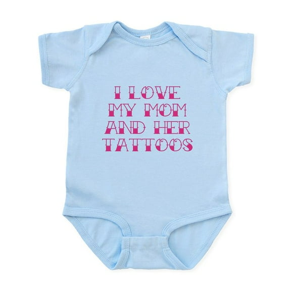 CafePress - I Love My Mom And Her Tattoos Infant Bodysuit - Baby Light Bodysuit, Size Newborn - 24 Months