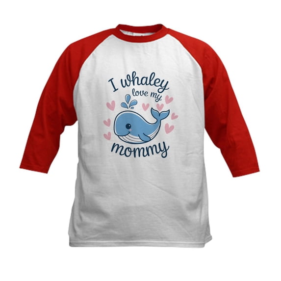 CafePress - I Love My Mommy Whaley Kids Baseball T Shirt - Kids Cotton Baseball Jersey, 3/4 Sleeve Shirt