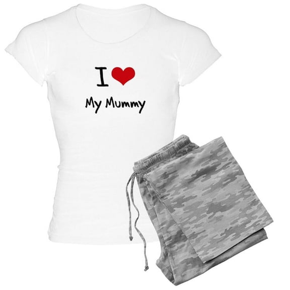 CafePress - I Love My Mummy Pajamas - Women's Short Sleeve Print T-Shirt and Pants Light Cotton Pajama Set