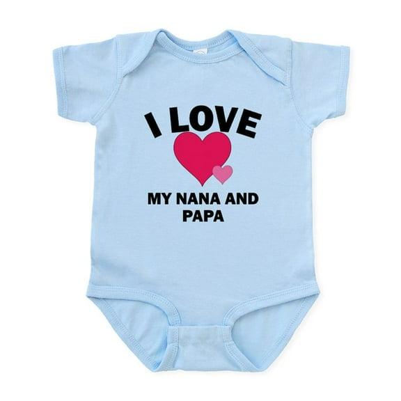 CafePress - I Love My Nana And Papa Body Suit - Baby Light Bodysuit, Size Newborn - 24 Months