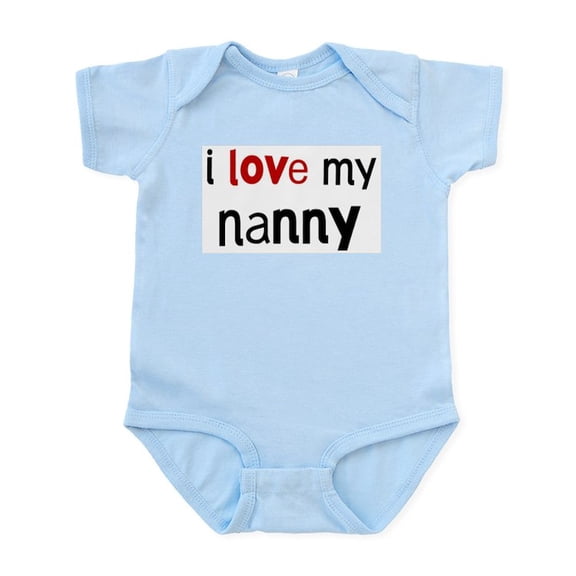 CafePress - I Love My Nanny Infant Bodysuit - Baby Light Bodysuit, Size Newborn - 24 Months
