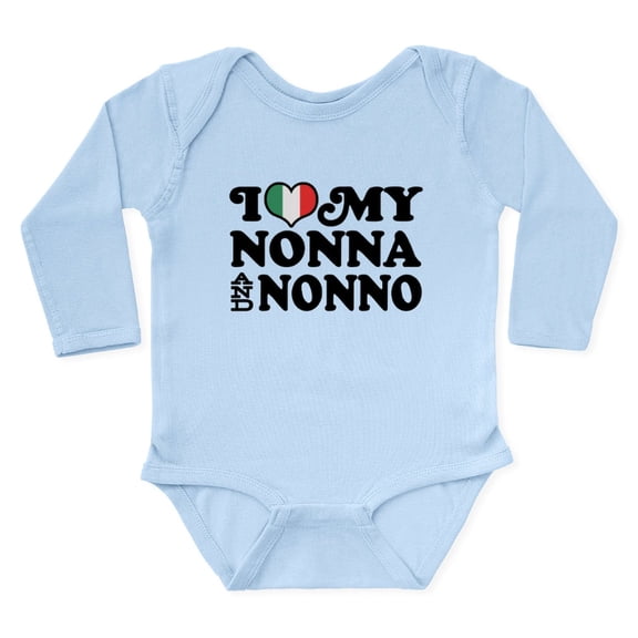 CafePress - I Love My Nonna And No Long Sleeve Infant Bodysuit - Long Sleeve Cotton Baby Bodysuit