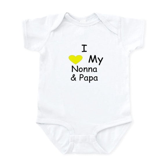 CafePress - I Love My Nonna & Papa Yellow Infant Bodysuit - Baby Light Bodysuit, Size Newborn - 24 Months