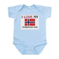 thumbnail image 1 of CafePress - I Love My Norwegian Dad Infant Bodysuit - Baby Light Bodysuit, Size Newborn - 24 Months, 1 of 4