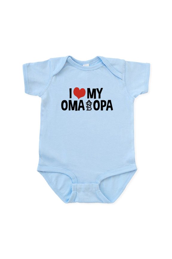 - I Love My Oma And Opa Infant Bodysuit - Baby Light Bodysuit, Size Newborn - 24 Months