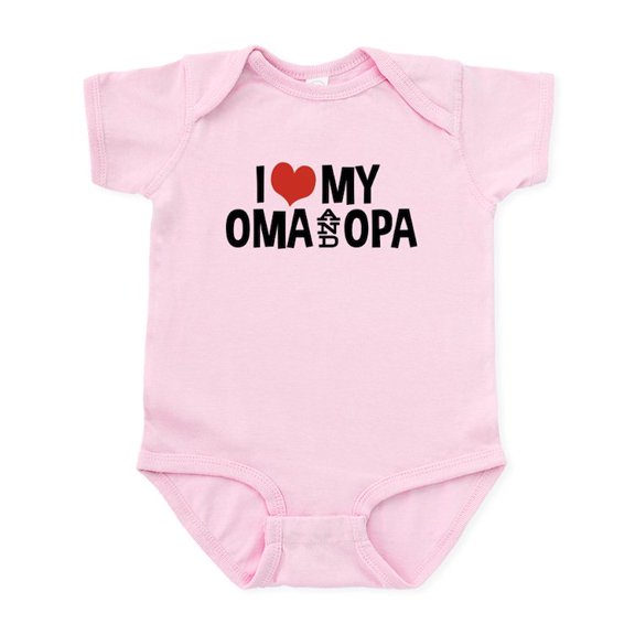 CafePress - I Love My Oma And Opa Infant Bodysuit - Baby Light Bodysuit, Size Newborn - 24 Months