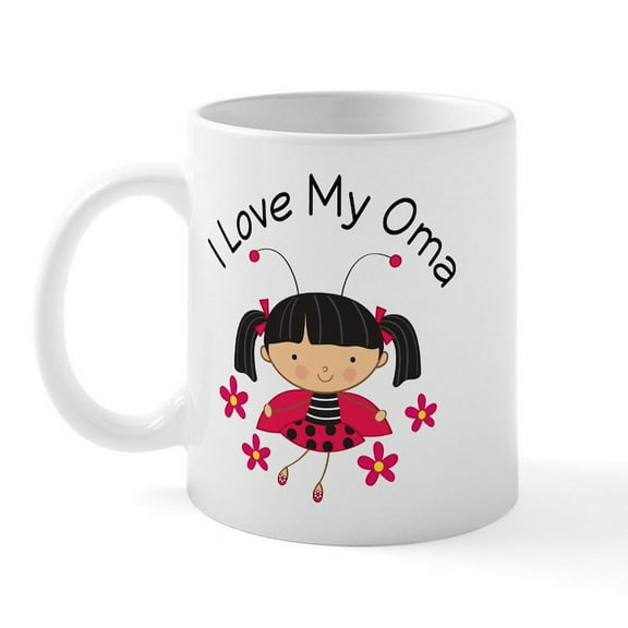 CafePress - I Love My Oma Ladybug Mug - 11 oz Ceramic Mug - Novelty Coffee Tea Cup