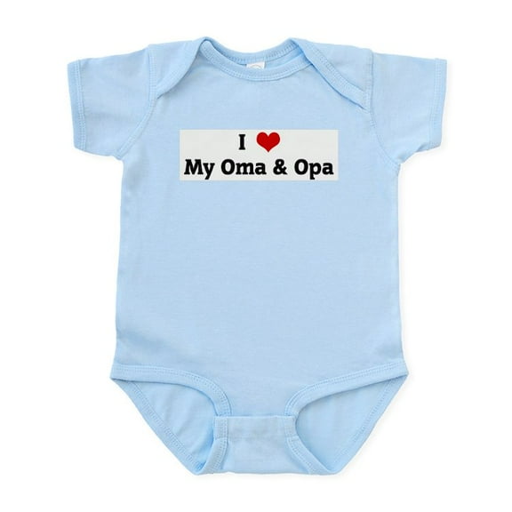 CafePress - I Love My Oma & Opa Infant Bodysuit - Baby Light Bodysuit, Size Newborn - 24 Months