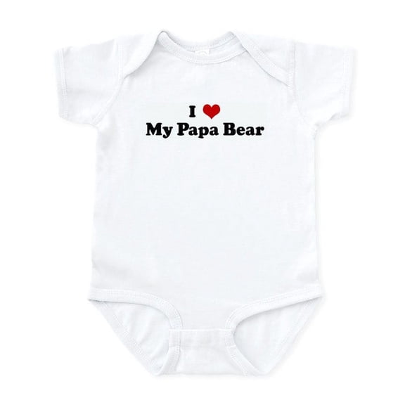 CafePress - I Love My Papa Bear Infant Bodysuit - Baby Light Bodysuit, Size Newborn - 24 Months