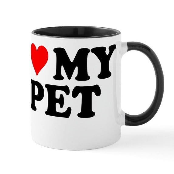 CafePress - I Love My Pet Mug - 11 oz Ceramic Mug - Novelty Coffee Tea Cup