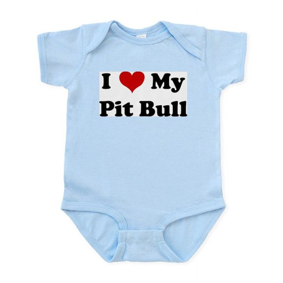 CafePress - I Love My Pit Bull Infant Bodysuit - Baby Light Bodysuit, Size Newborn - 24 Months