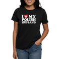 thumbnail image 1 of CafePress - I Love My Polish Husband Women's Dark T Shirt - Women's Traditional Fit Dark T-Shirt, 1 of 4