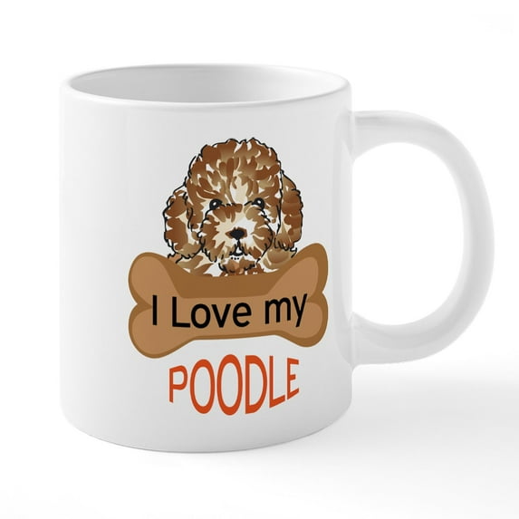 CafePress - I Love My Poodle Mugs - 20 Oz White Ceramic Mega Mug
