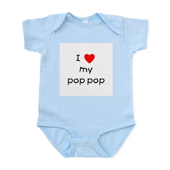 CafePress - I Love My Pop Pop Infant Bodysuit - Baby Light Bodysuit, Size Newborn - 24 Months