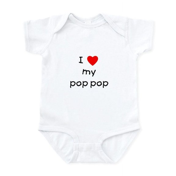 CafePress - I Love My Pop Pop Infant Bodysuit - Baby Light Bodysuit, Size Newborn - 24 Months