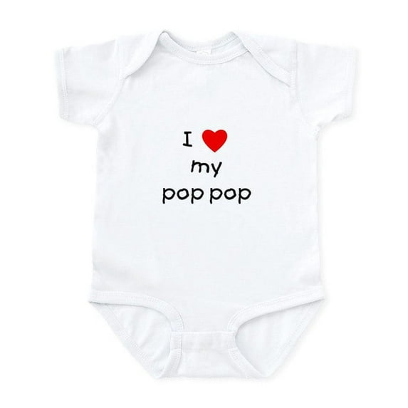 CafePress - I Love My Pop Pop Infant Bodysuit - Baby Light Bodysuit, Size Newborn - 24 Months