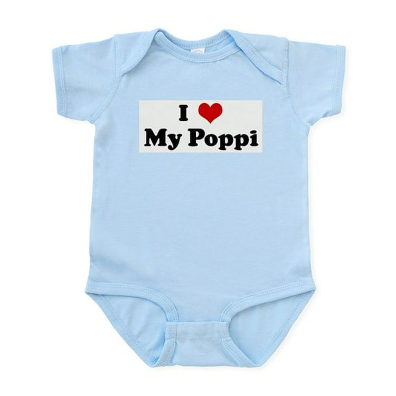 CafePress - I Love My Poppi Infant Bodysuit - Baby Light Bodysuit, Size Newborn - 24 Months