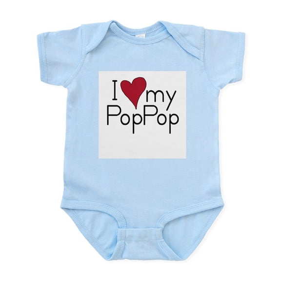 CafePress - I Love My Poppop Infant Creeper - Baby Light Bodysuit, Size Newborn - 24 Months