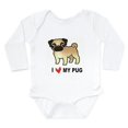 thumbnail image 1 of CafePress - I Love My Pug Body Suit - Long Sleeve Cotton Baby Bodysuit, 1 of 4