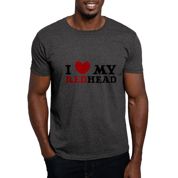 CafePress - I Love My Redhead Dark T Shirt - Men's Classic Graphic Cotton T-Shirt