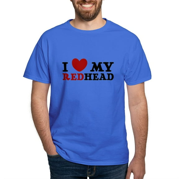 CafePress - I Love My Redhead Dark T Shirt - Men's Classic Graphic Cotton T-Shirt
