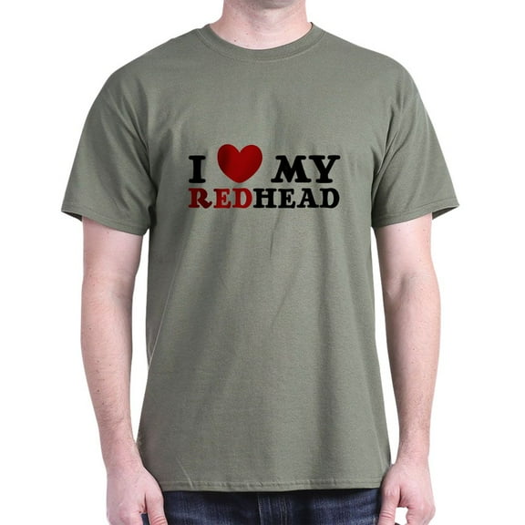 CafePress - I Love My Redhead Dark T Shirt - Men's Classic Graphic Cotton T-Shirt