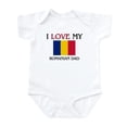 thumbnail image 1 of CafePress - I Love My Romanian Dad Infant Bodysuit - Baby Light Bodysuit, Size Newborn - 24 Months, 1 of 4