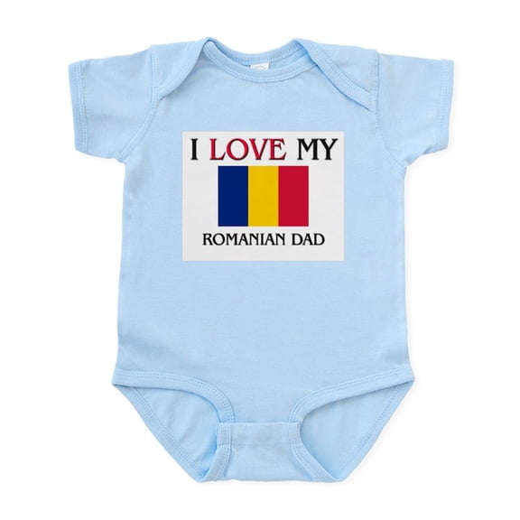 CafePress - I Love My Romanian Dad Infant Bodysuit - Baby Light Bodysuit, Size Newborn - 24 Months