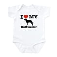 thumbnail image 1 of CafePress - I Love My Rottweiler Infant Bodysuit - Baby Light Bodysuit, Size Newborn - 24 Months, 1 of 4