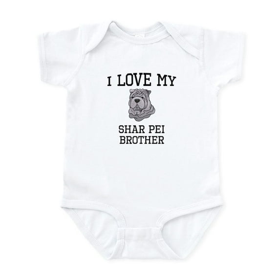 CafePress - I Love My Shar Pei Brother Body Suit - Baby Light Bodysuit, Size Newborn - 24 Months