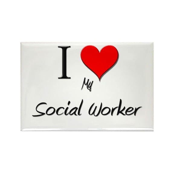 CafePress - I Love My Social Worker - Rectangle Magnet, 2"x3" Refrigerator Magnet
