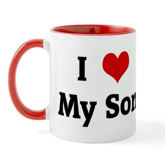 CafePress - I Love My Son Mug - 11 oz Ceramic Mug - Novelty Coffee Tea Cup