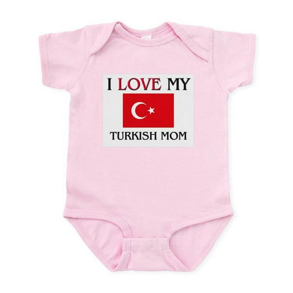 CafePress - I Love My Turkish Mom Infant Bodysuit - Baby Light Bodysuit, Size Newborn - 24 Months
