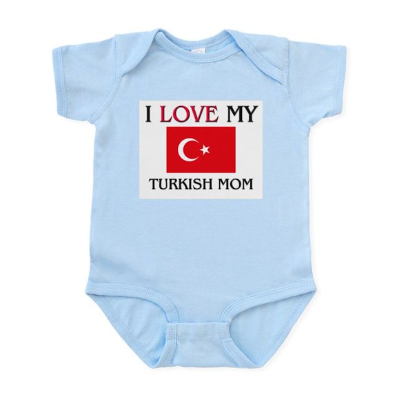 CafePress - I Love My Turkish Mom Infant Bodysuit - Baby Light Bodysuit, Size Newborn - 24 Months