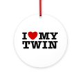 thumbnail image 1 of CafePress - I Love My Twin -  Round Wood Ornament 4", 1 of 2