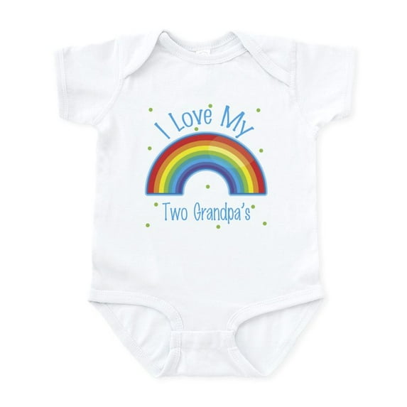 CafePress - I Love My Two Grandpas Infant Bodysuit - Baby Light Bodysuit, Size Newborn - 24 Months