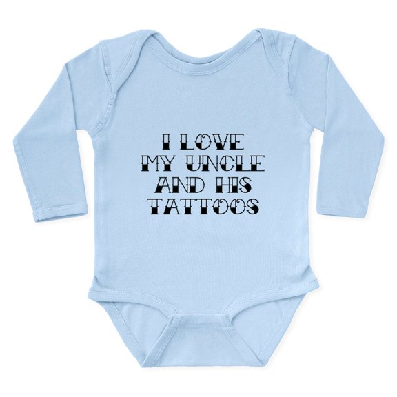 CafePress - I Love My Uncle And His Tattoos Long Sleeve Infant - Long Sleeve Cotton Baby Bodysuit