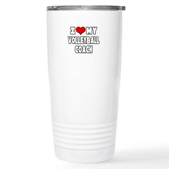 CafePress - I Love My Volleyball Coach Stainless Steel Trave - Insulated Stainless Steel Travel Tumbler 20 oz.