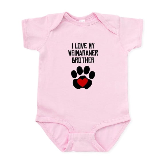 CafePress - I Love My Weimaraner Brother Body Suit - Baby Light Bodysuit, Size Newborn - 24 Months