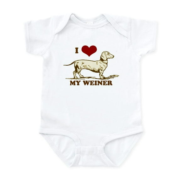 CafePress - I Love My Weiner Dog! Infant Bodysuit - Baby Light Bodysuit, Size Newborn - 24 Months