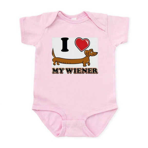 CafePress - I Love My Wiener Infant Bodysuit - Baby Light Bodysuit, Size Newborn - 24 Months