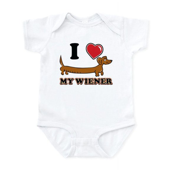 CafePress - I Love My Wiener Infant Bodysuit - Baby Light Bodysuit, Size Newborn - 24 Months
