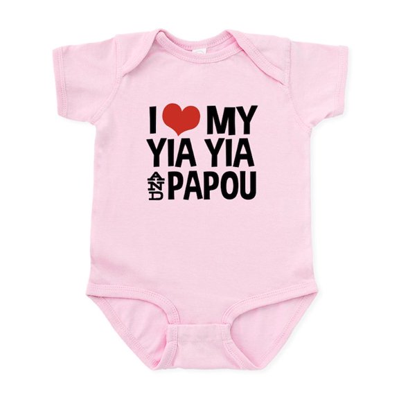CafePress - I Love My Yia Yia And Papou Infant Bodysuit - Baby Light Bodysuit, Size Newborn - 24 Months