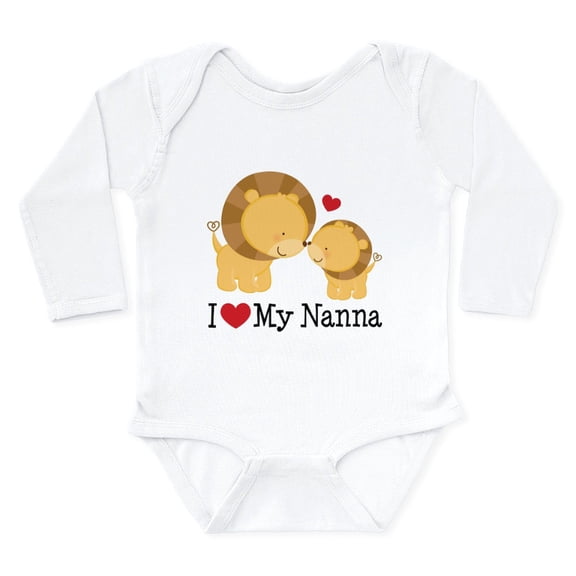 CafePress - I Love Nanna Long Sleeve Infant Bodysuit - Long Sleeve Cotton Baby Bodysuit