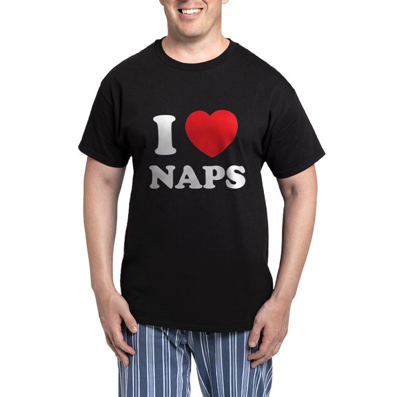 CafePress - I Love Naps Men's Dark Pajamas - Men's Dark Loose Fit Cotton Pajama Set